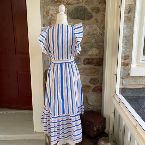 NWT Kate Spade New York stripe poplin cap-sleeve midi dress Womens 4 - Picture 8 of 12